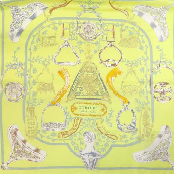 HERMES Yellow Silk Scarf - Picture 3 of 13